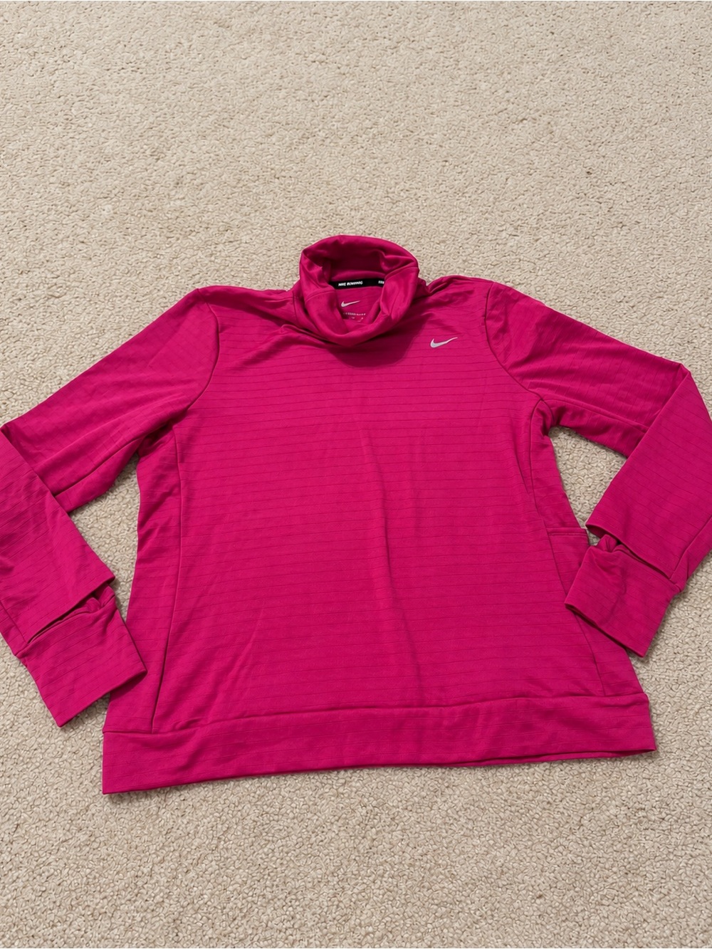 Nike Women's Hot Pink Funnel Neck Pullover Sweater